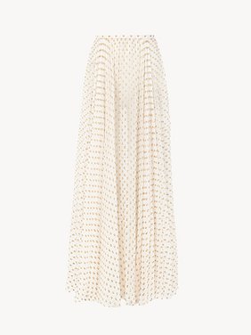 Gathered maxi skirt in silk jacquard & lurex Light silk lurex dots jacquard
Snow White