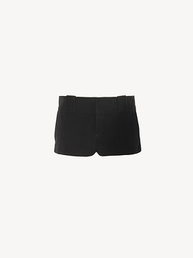 Tailored mini shorts in velvet Soft cotton velvet
Black