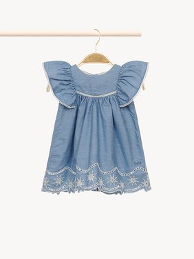 Baby dress & hat set Organic cotton
Denim Blue