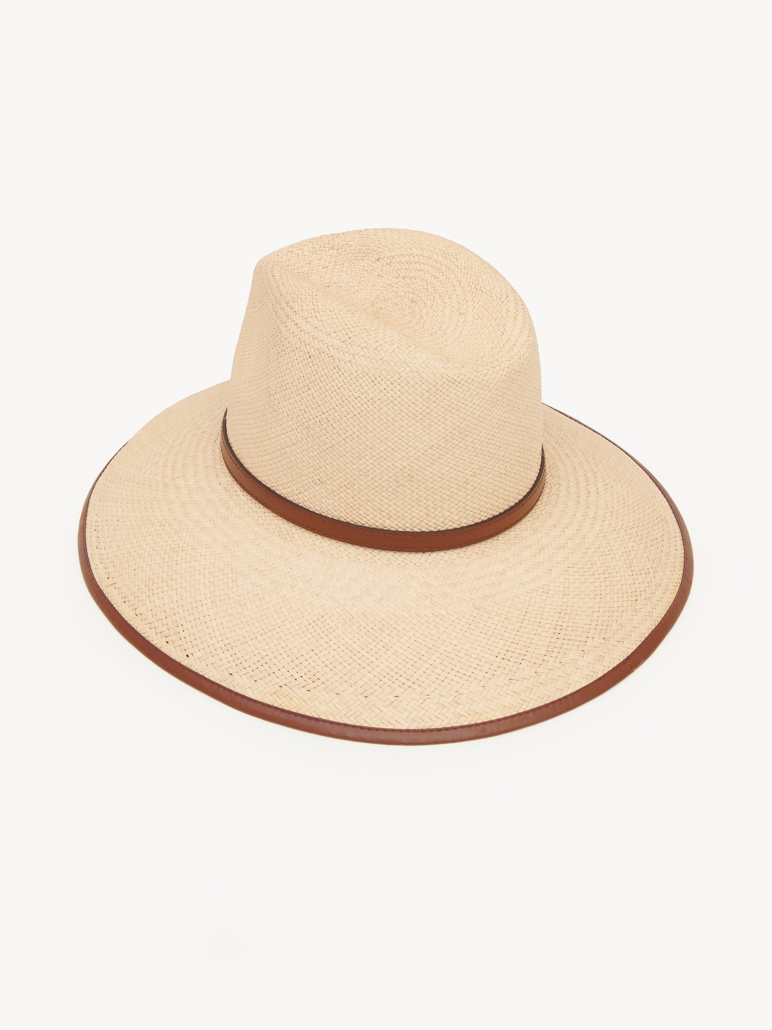 Marcie fedora hat in straw Natural straw, calfskin & brass
Beige - Brown Top view of the product