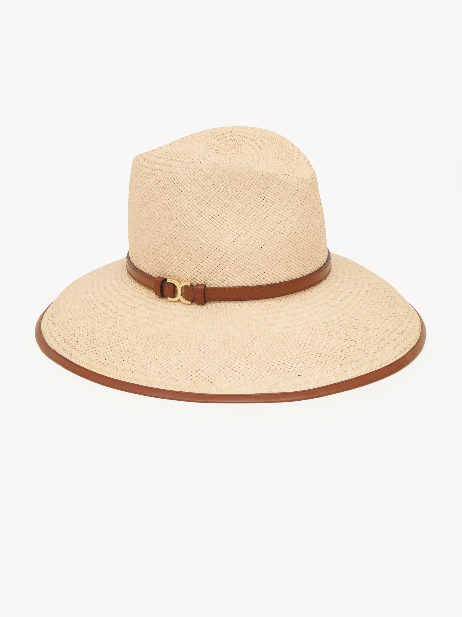 Marcie fedora hat in straw Natural straw, calfskin & brass
Beige - Brown