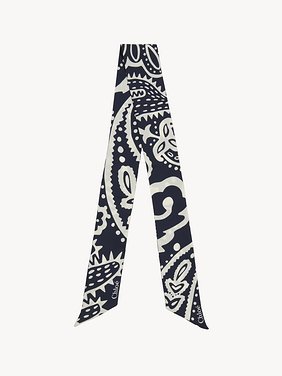 Foulard a fascia in seta Seta biologica
White & Blue