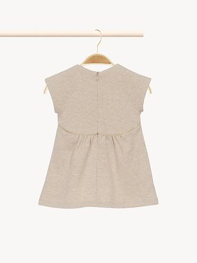 Short-sleeved dress Organic cotton
Beige Marl Back view of the product