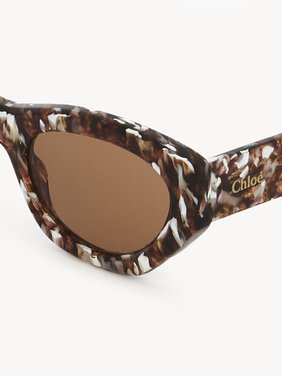 Gayia sunglasses Havana Brown Spotted White recycled acetate & bio-based nylon
Brown lenses Top view of the product