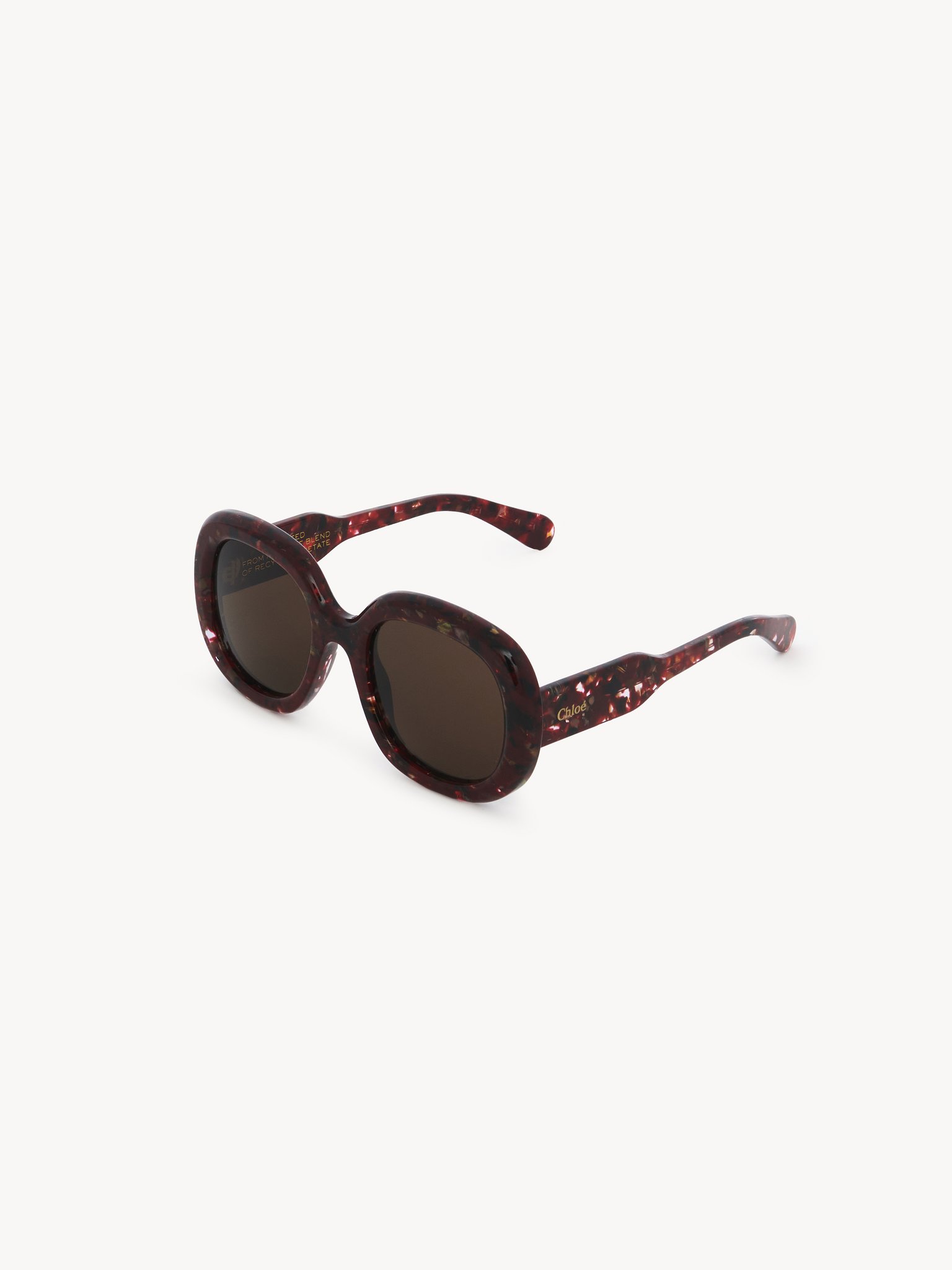 Gayia sunglasses Garnet Red recycled acetate & bio-based nylon
Brown lenses