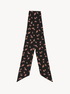 Ginkgo bandeau scarf in silk Ginkgo Homage print on organic silk crêpe
Black & Pink