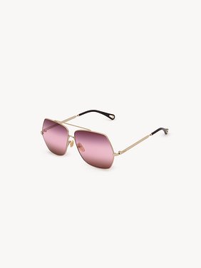 Aly sunglasses Metal & bio-based nylon
Shiny classic gold, gradient Bordeaux, pink & red lenses