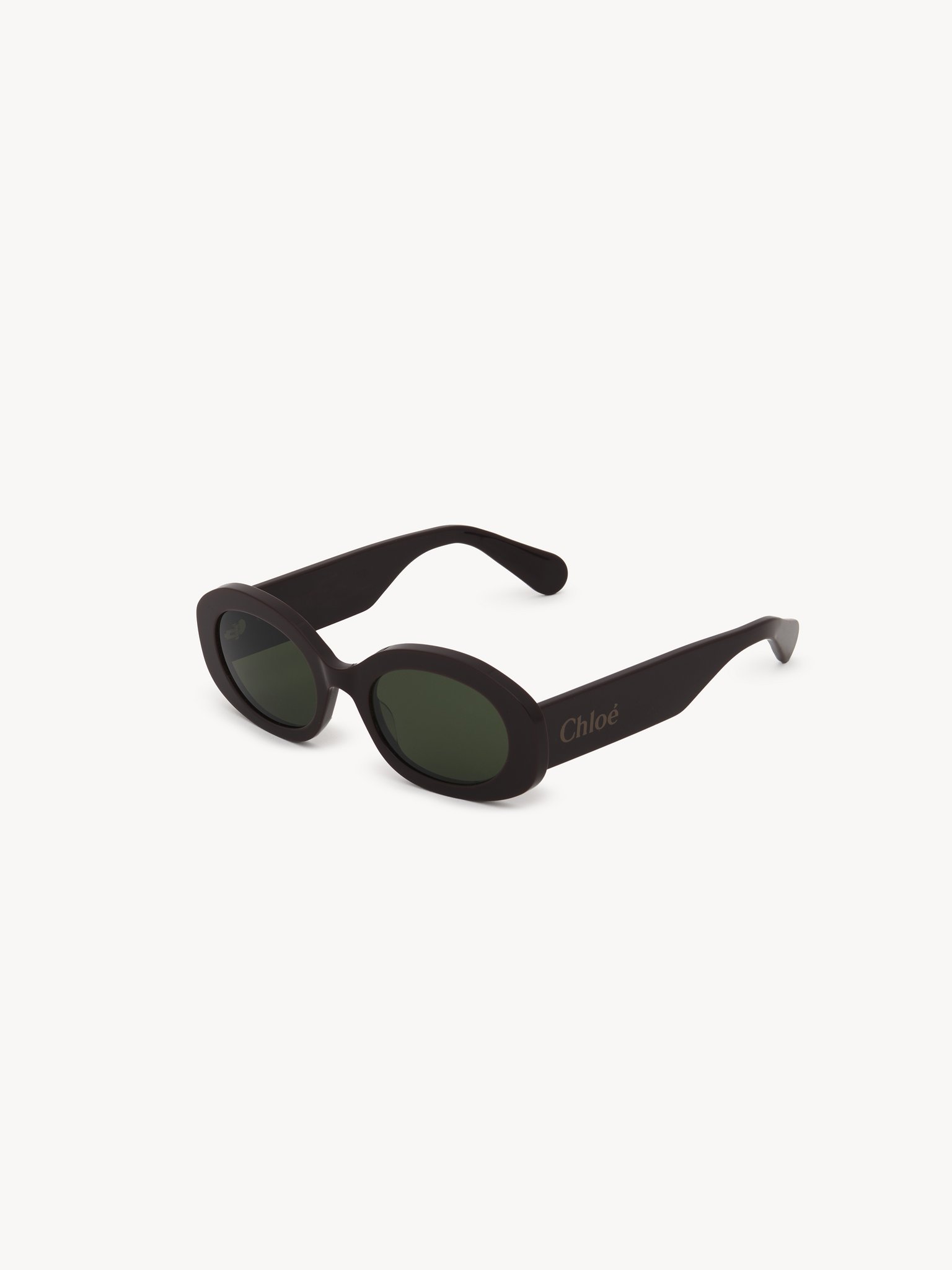 Naomy sunglasses Lower-impact acetate & bio-based nylon
Shiny solid dark Burgundy, solid dark green lenses