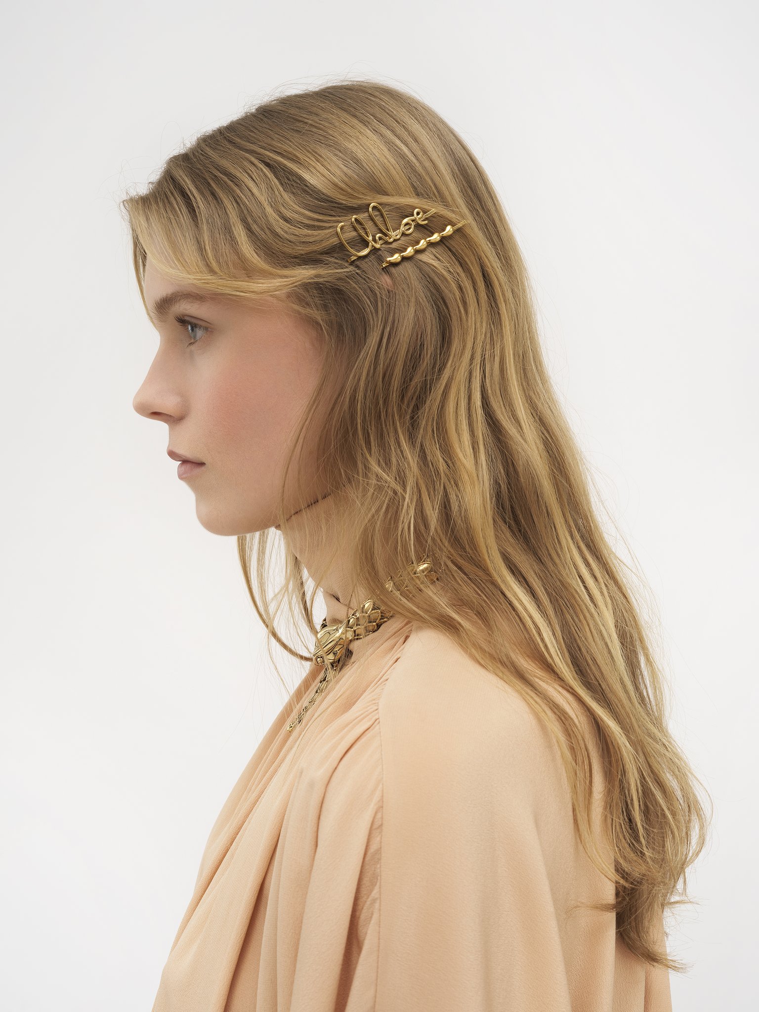 The Chloé Iconic hair clips Brass
Vintage Gold Back view of the product