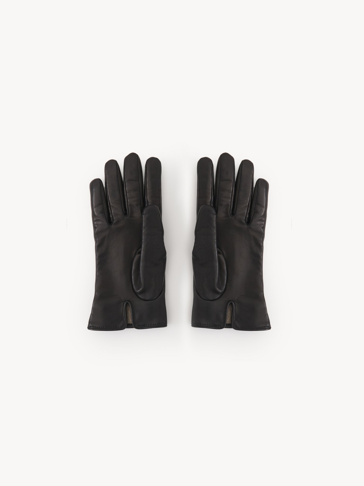 The Chloé Iconic gloves in leather Soft lambskin & brass
Black Front view of the product being worn