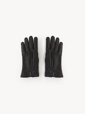 The Chloé Iconic gloves in leather Soft lambskin & brass
Black Front view of the product being worn