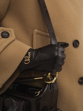 The Chloé Iconic gloves in leather Soft lambskin & brass
Black Top view of the product