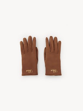 The Chloé Iconic gloves in leather Soft lambskin & brass
Clay Brown