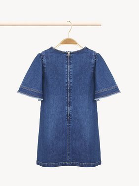 Short-sleeve dress Organic cotton
Denim Blue Back view of the product