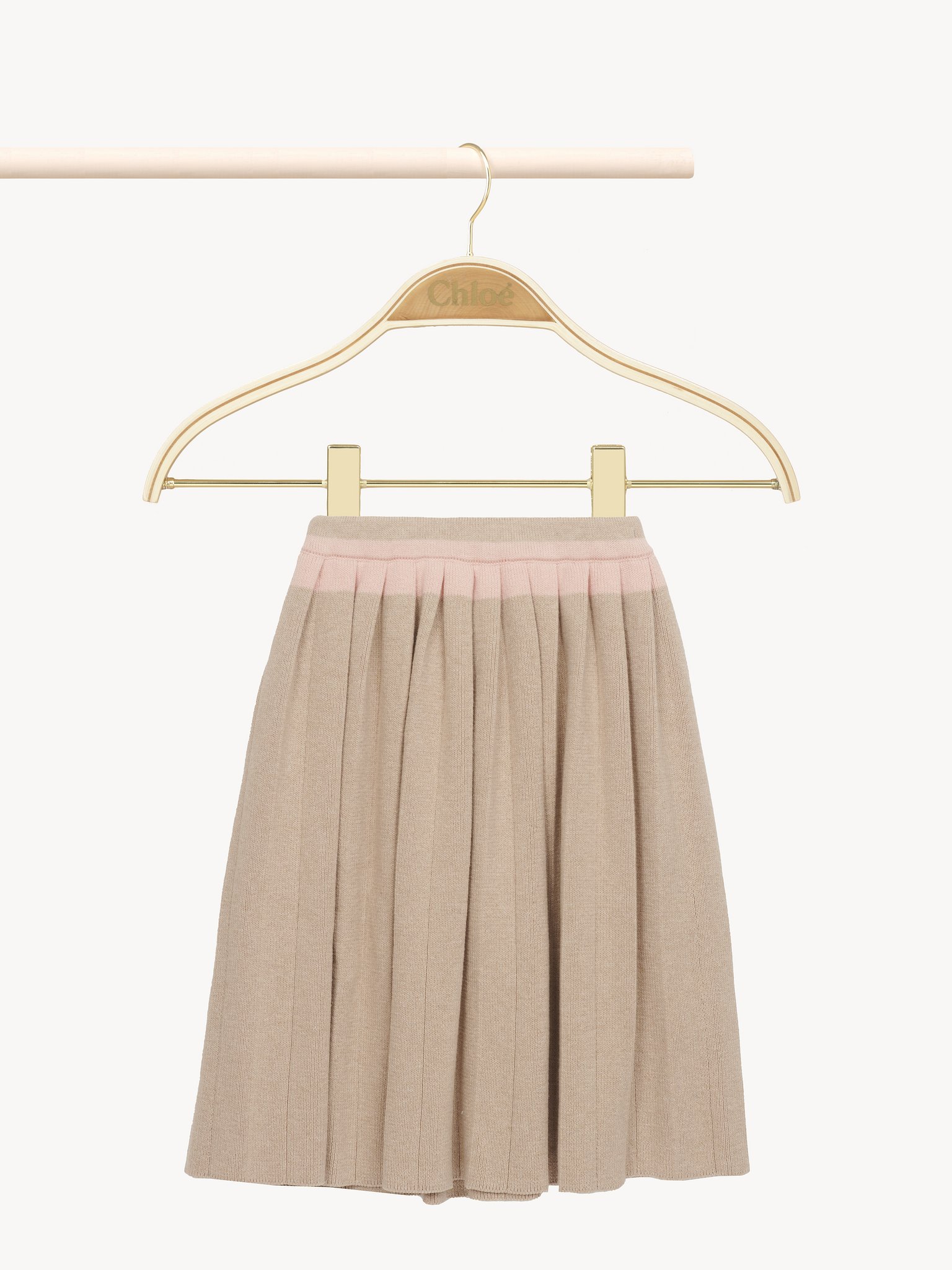 Pleated skirt Organic cotton & wool
Beige Marl Back view of the product