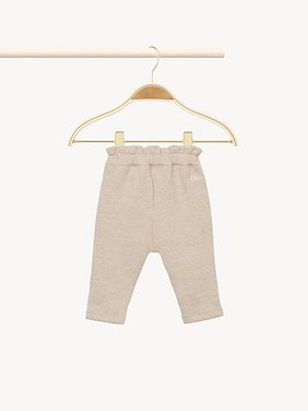 Drawstring baby pants Organic cotton fleece
Beige Marl Back view of the product