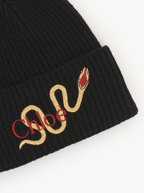 The Chloé Snake beanie in wool & cashmere knit Merino wool & cashmere knit
Black Product detail