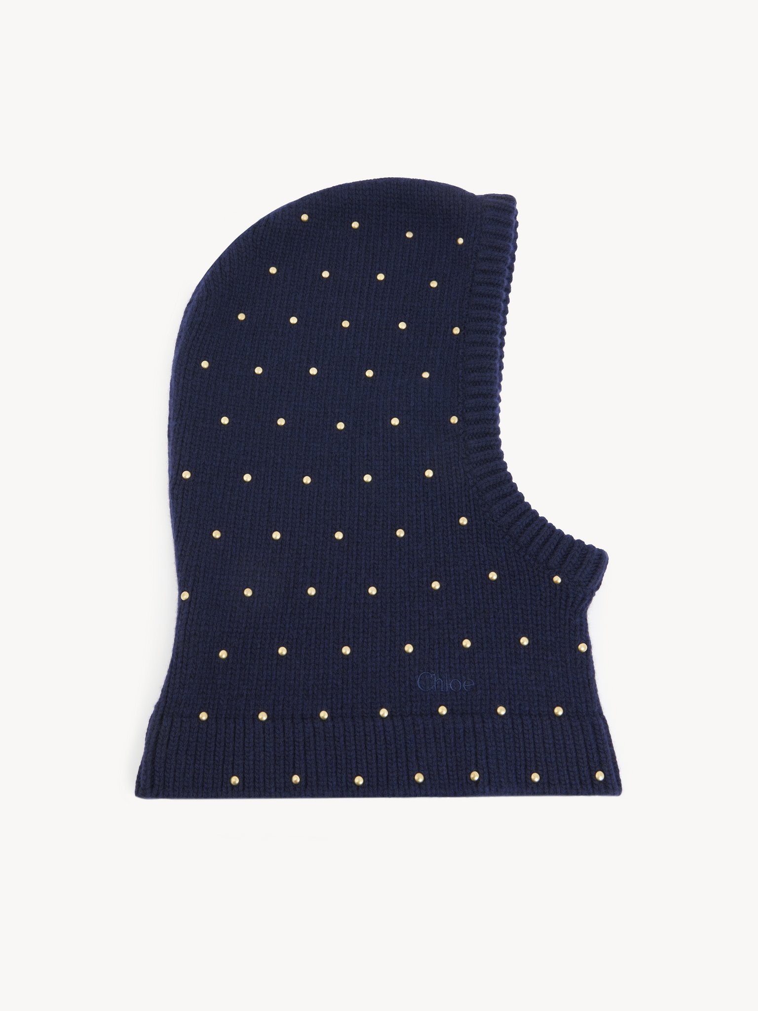 The Chloé Cabochon Knit balaclava in wool & cashmere Merino wool & cashmere
Classic Navy