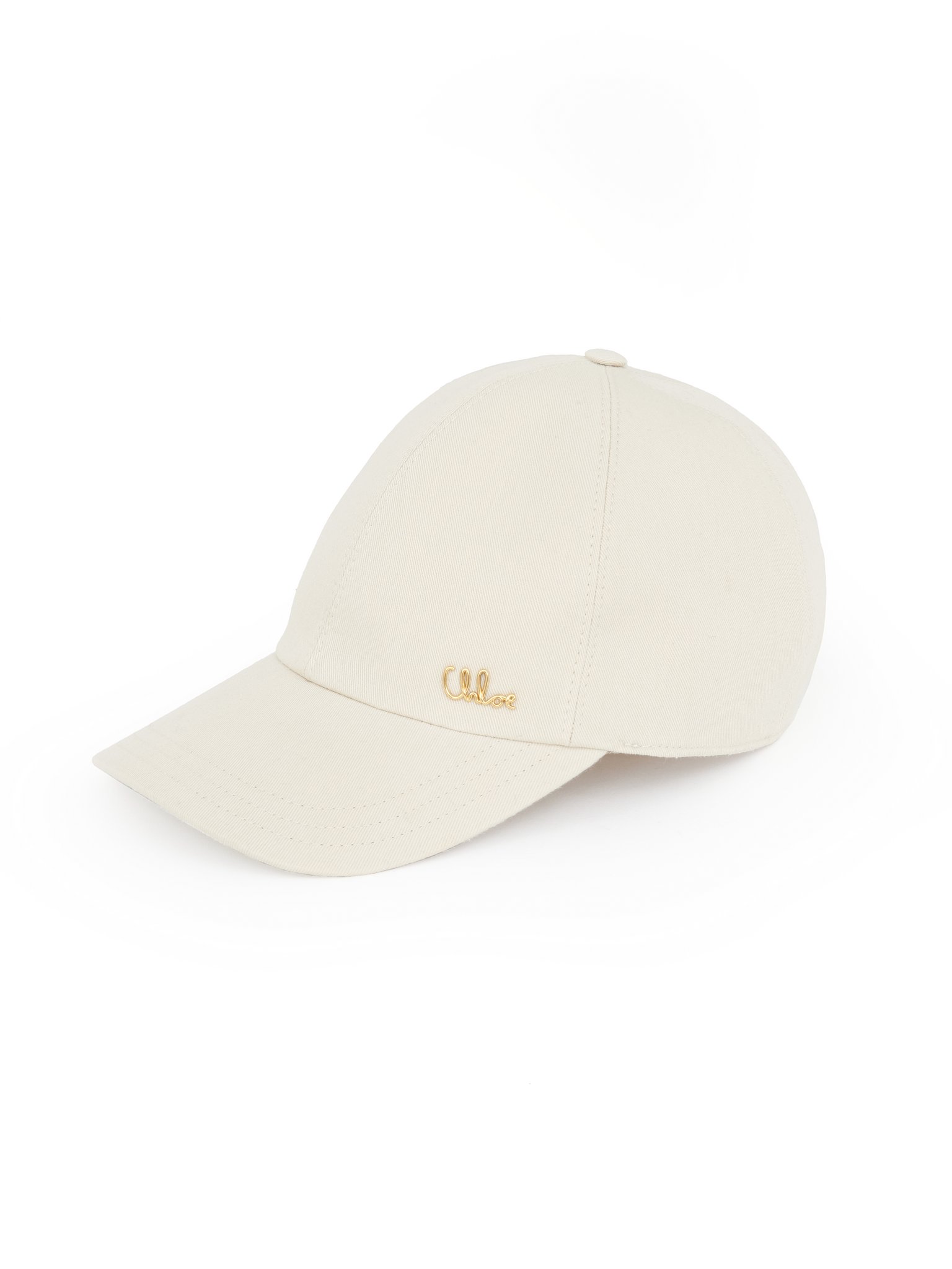 The Chloé Iconic cap in cotton canvas Deadstock recycled cotton gabardine & brass Chloé logo
Cement Beige Preview of the product in the shopping bag