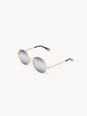 Aly sunglasses Gold metal & bio-based nylon
Gradient black, light grey & grey lenses