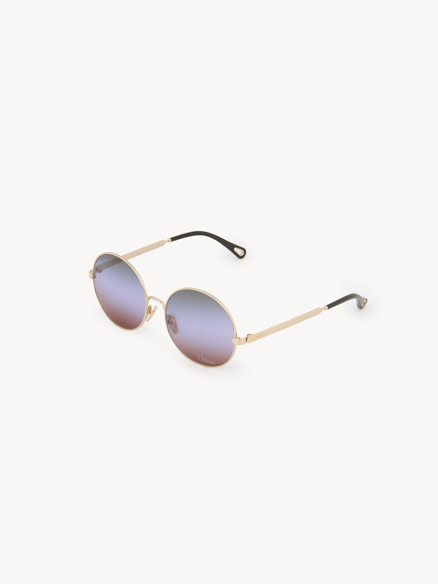 Aly sunglasses Gold metal & bio-based nylon
Gradient green, blue & rust lenses