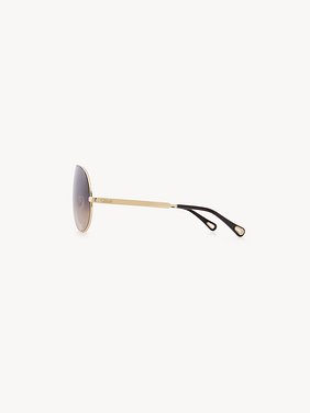 Aly sunglasses Gold metal & bio-based nylon
Gradient brown lenses Product detail