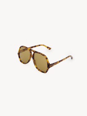 Salomé sunglasses Havana sand lower-impact acetate & bio-based nylon
Solid khaki lenses