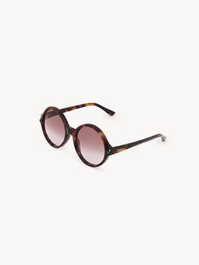 Salomé sunglasses Havana lower-impact acetate & bio-based nylon
Gradient burgundy & crystal lenses