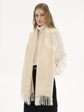 The Chloé Iconic scarf in jacquard wool Jacquard wool
Lovely Beige Top view of the product