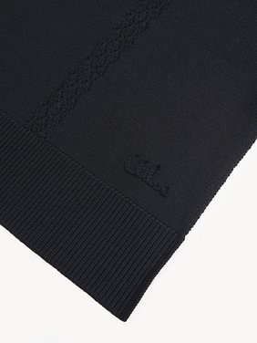 The Chloé Lace Knit scarf in wool & lace jacquard Merino wool & lace jacquard
Black Product detail