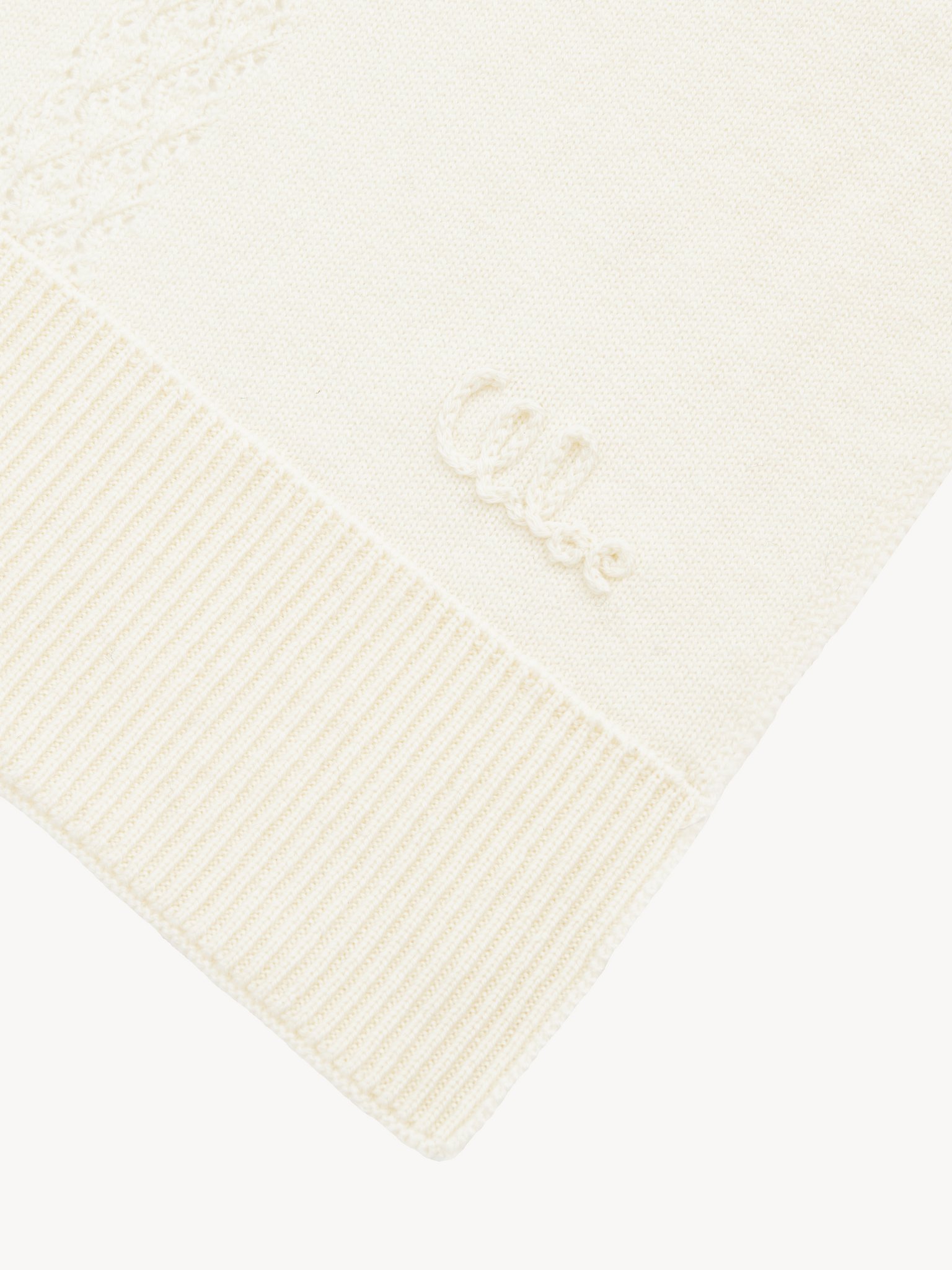 The Chloé Lace Knit scarf in wool & lace jacquard Merino wool & lace jacquard
Off White Product detail