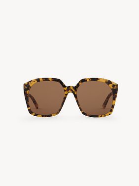 Salomé sunglasses Havana lower-impact acetate & bio-based nylon
Solid brown lenses Back view of the product