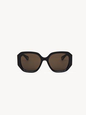 Marcie sunglasses Black lower-impact acetate & bio-based nylon
Brown lenses Back view of the product