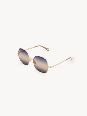 Aly sunglasses Gold metal & bio-based nylon
Gradient blue, beige & brown lenses