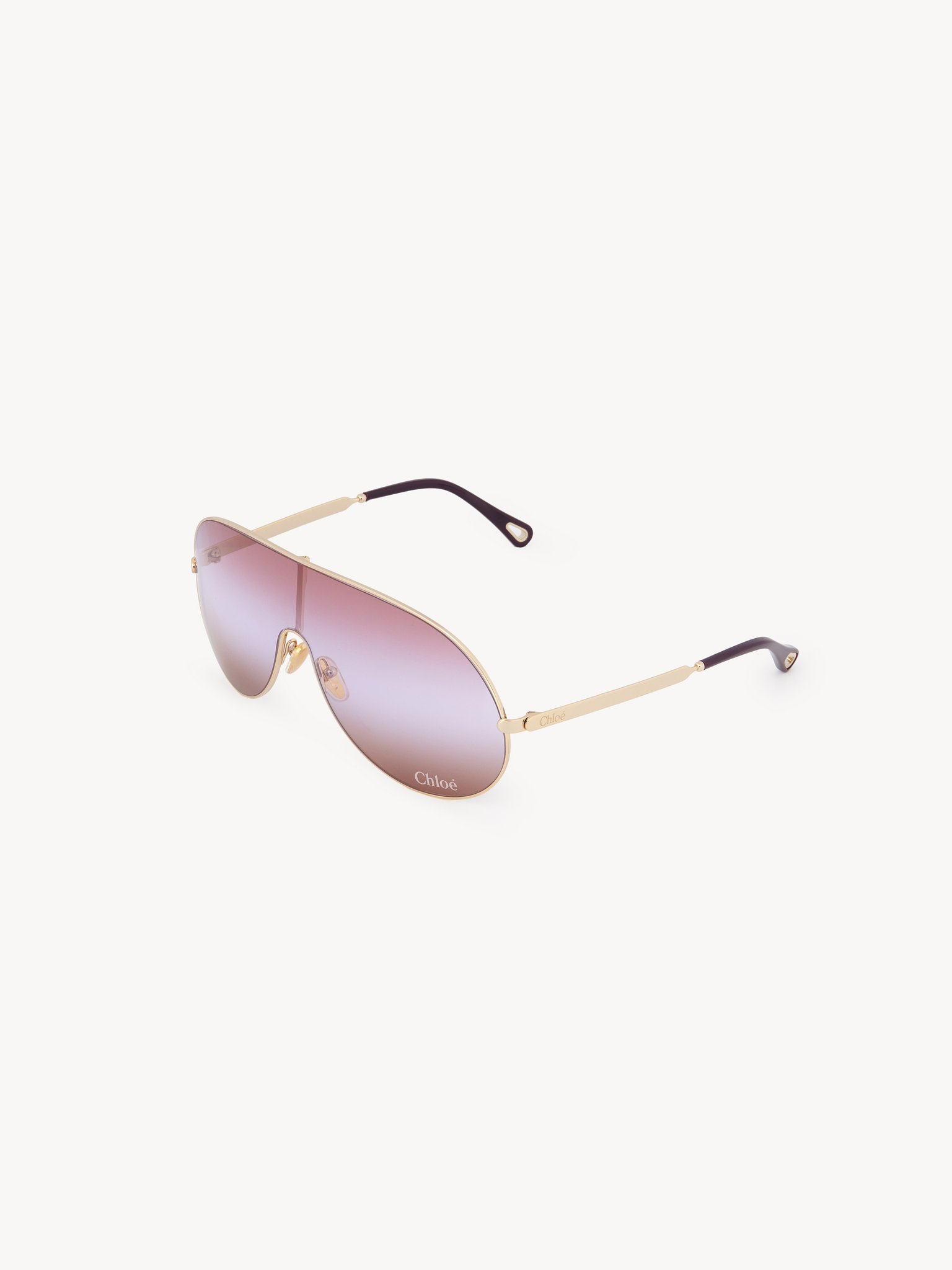 Aly sunglasses Gold metal & bio-based nylon
Gradient red, pink & brown lenses