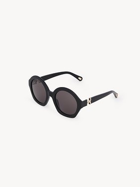 Marcie sunglasses Black lower-impact acetate & bio-based nylon
Solid gray lenses