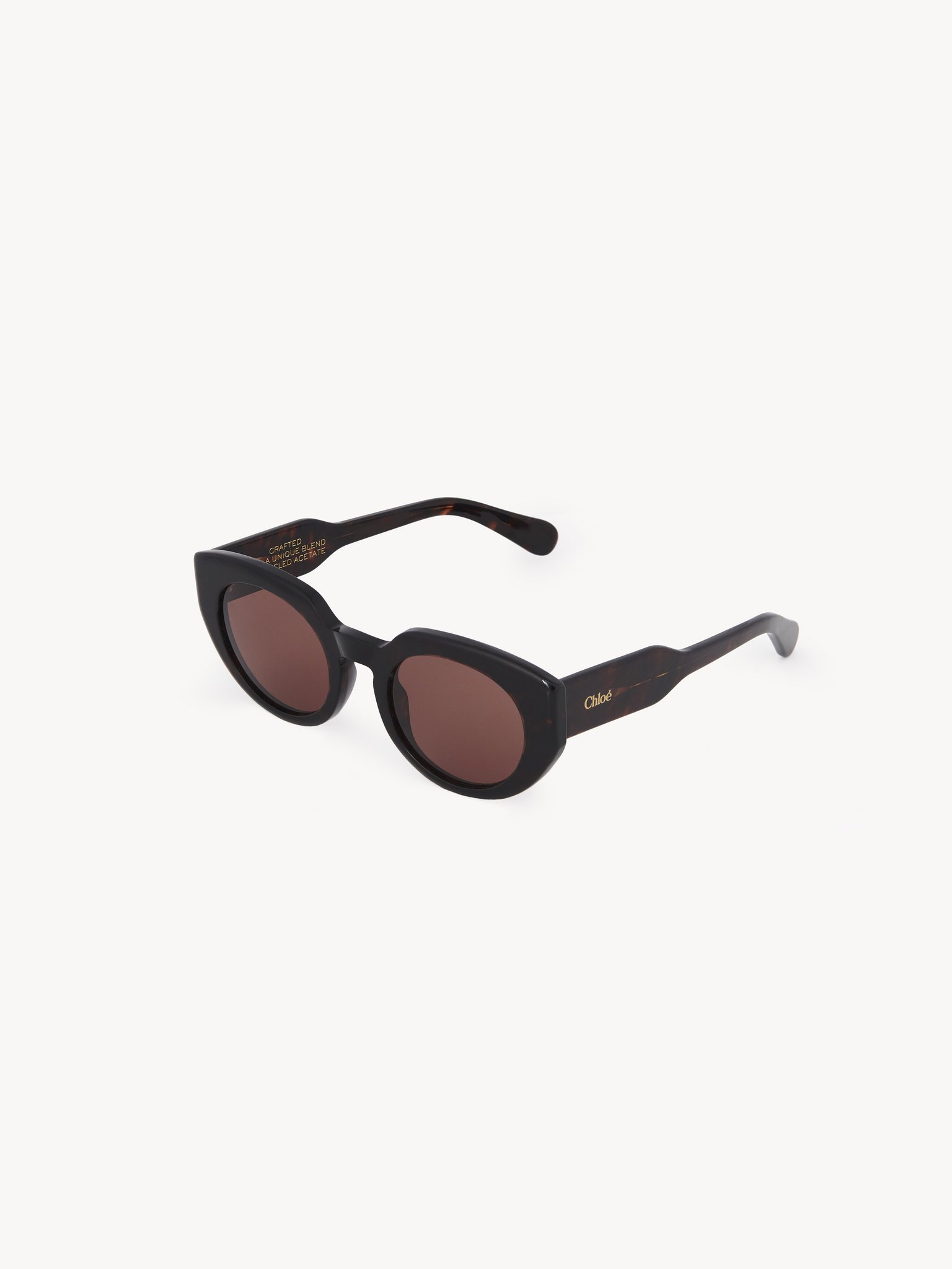 Gayia sunglasses Dark Havana recycled acetate & bio-based nylon
Solid chocolate brown lenses