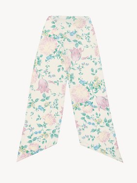 The Chloé Peonies wide bandeau scarf in silk charmeuse Organic silk
Seedpearl Beige