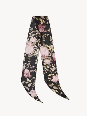 The Chloé Peonies bandeau scarf in silk charmeuse Organic silk
Black