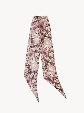 The Chloé Roses bandeau scarf in silk charmeuse Organic silk
Maroon Pink