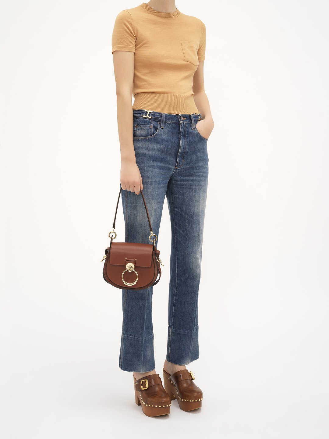 Chloé Small Tess Bag In Shiny And Suede Leather | Chloé HK