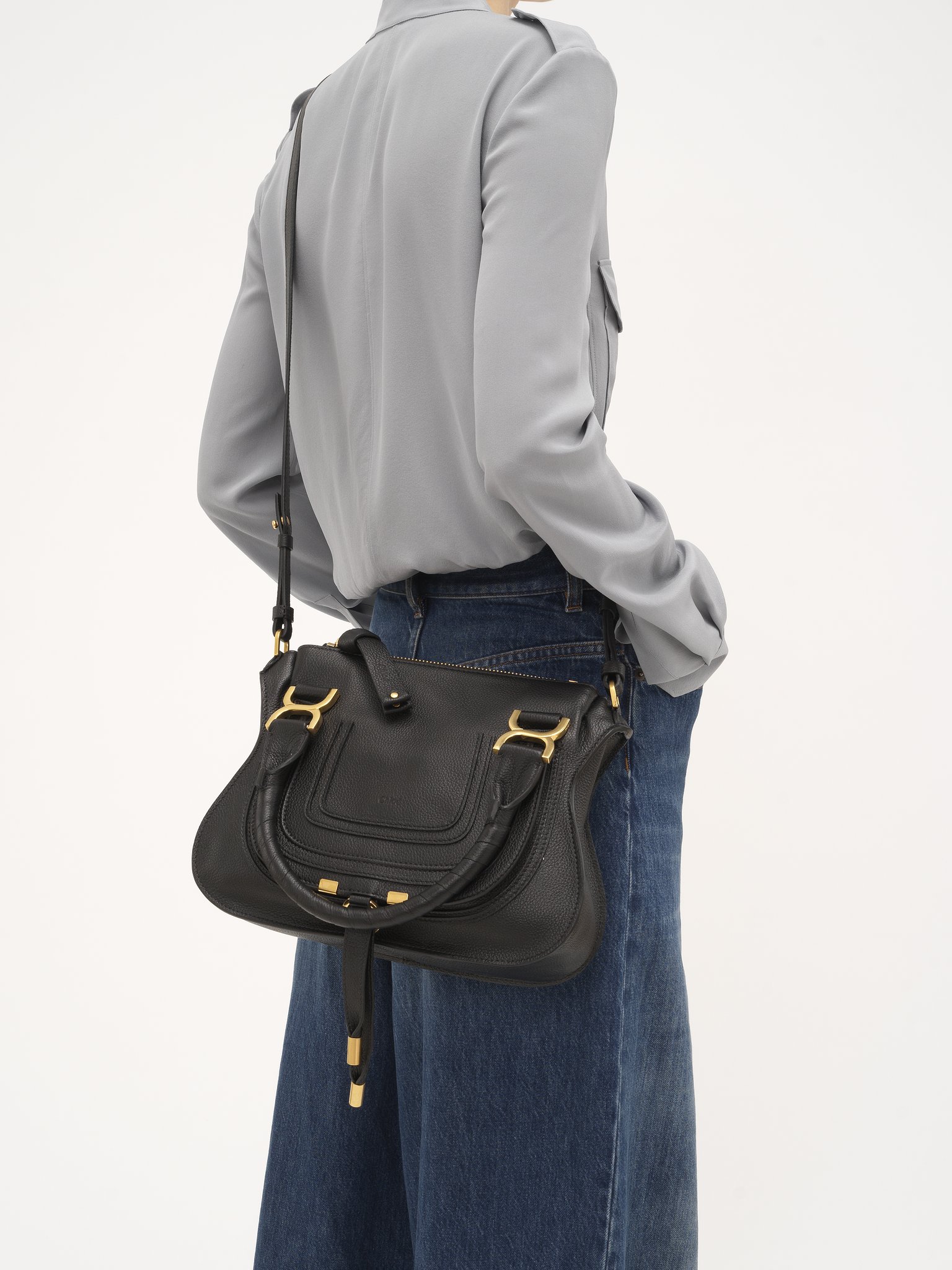 Small Marcie bag in grained leather Grained calfskin
Black [*** acc_altImage_shotH ***]