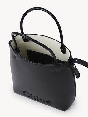 Micro Chloé Sense tote bag in soft leather Shiny calfskin
Black 