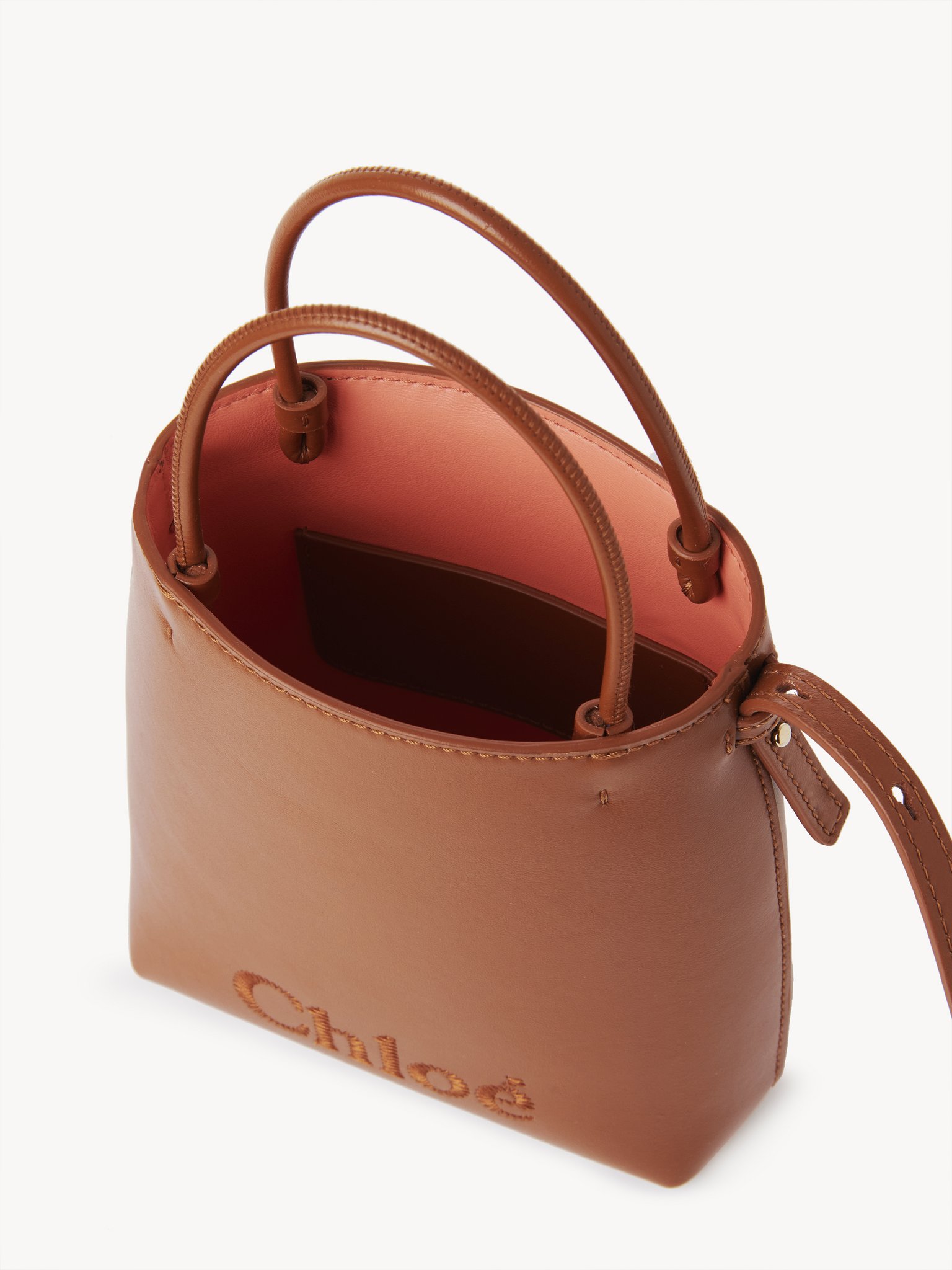 Micro Chloé Sense tote bag in soft leather Shiny calfskin
Caramel Top view of the product