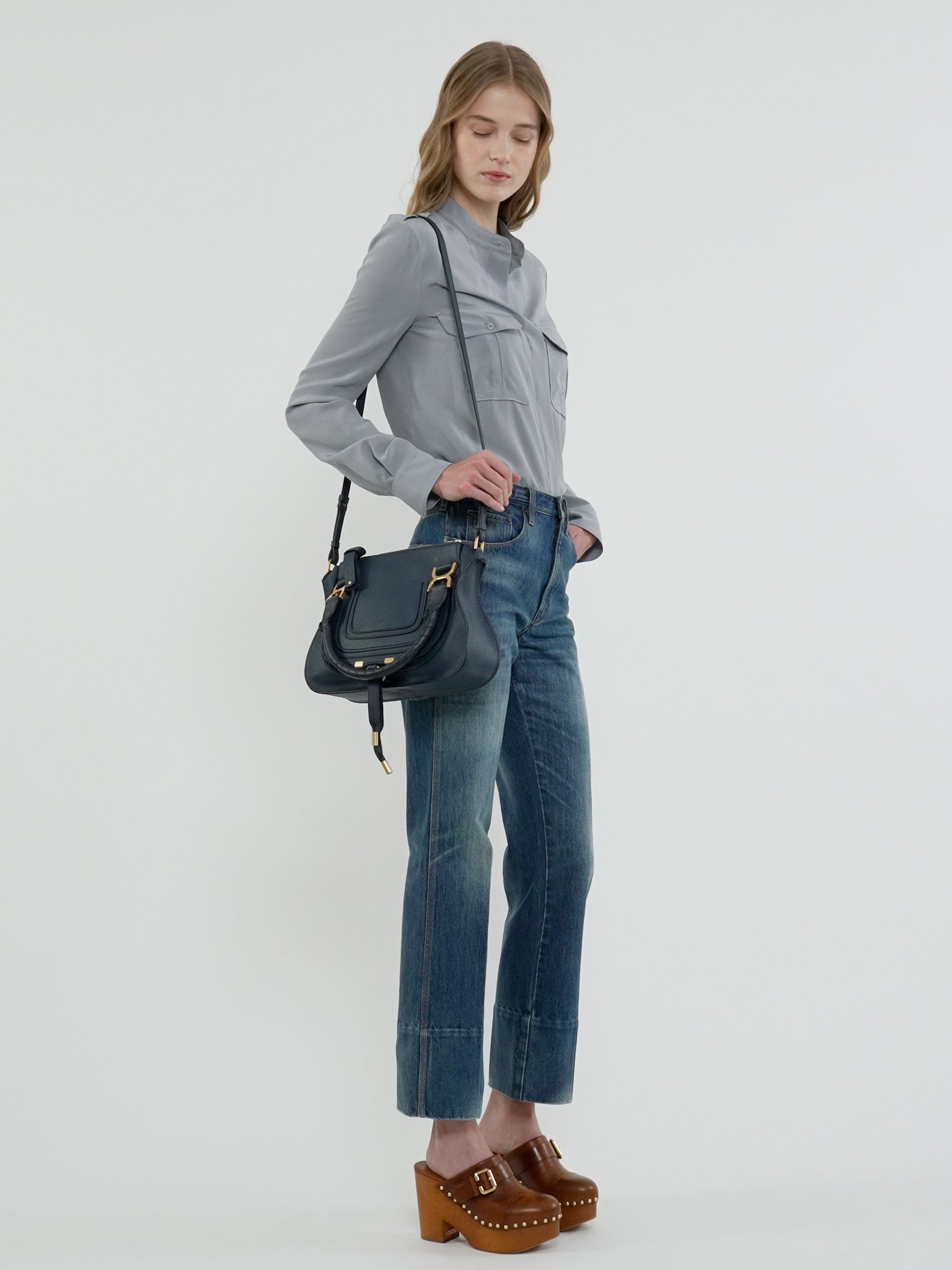 Small Marcie bag in grained leather Grained calfskin
Navy [*** acc_altImage_shotV ***]