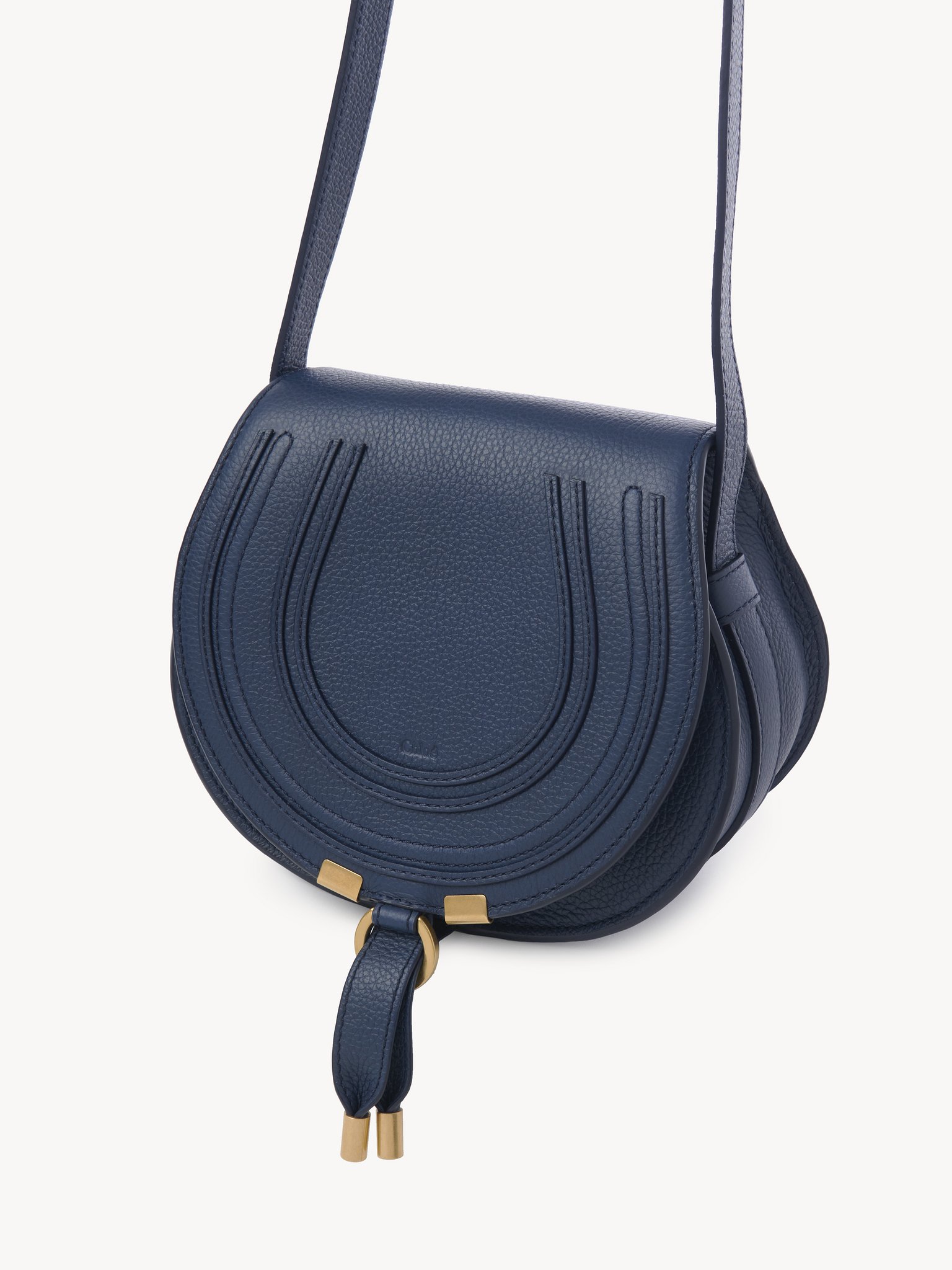 Small Marcie saddle bag in grained leather Grained calfskin
Navy 