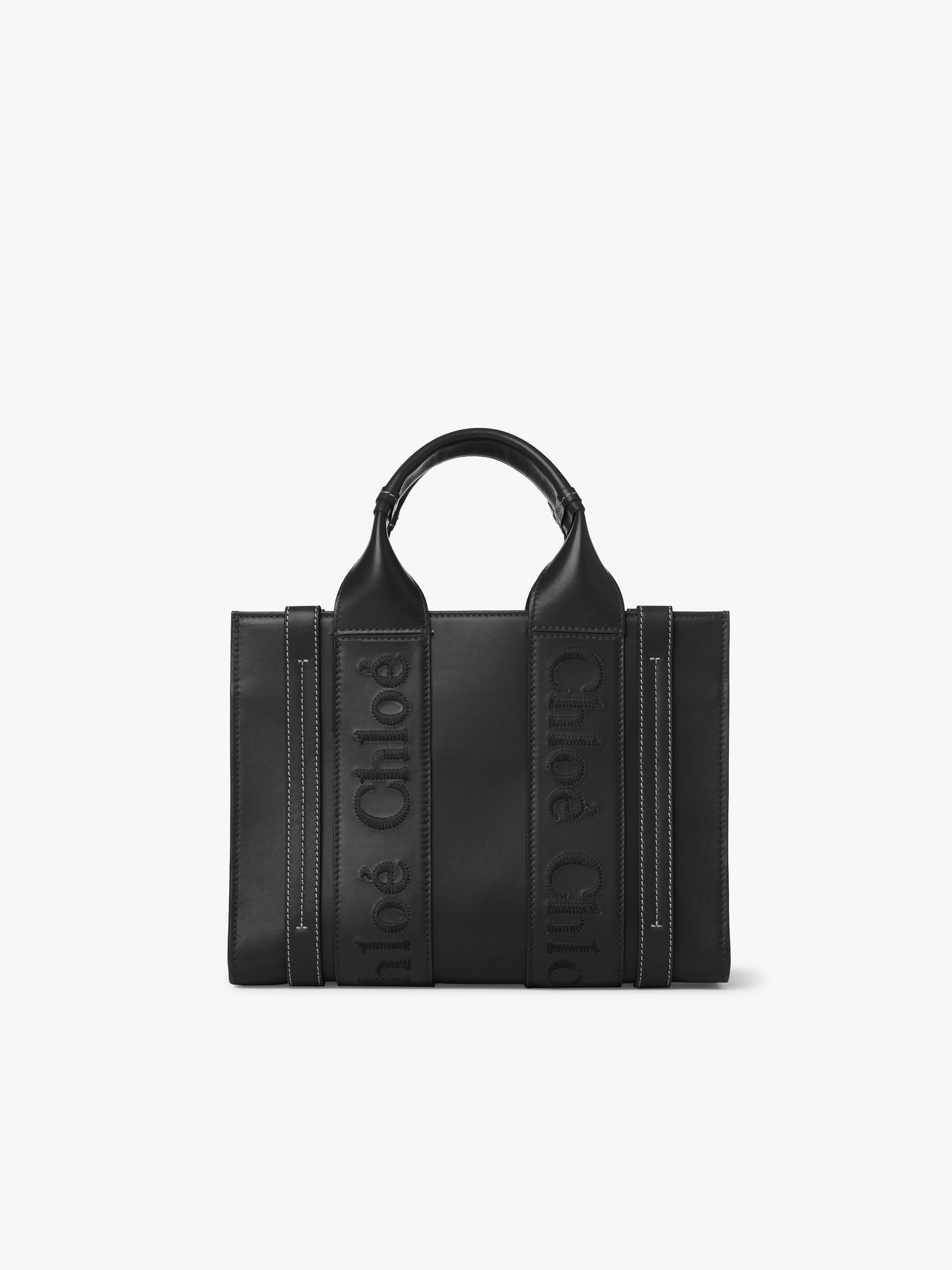 Small Woody tote bag in soft leather Smooth calfskin with Chloé logo
Black Back view of the product