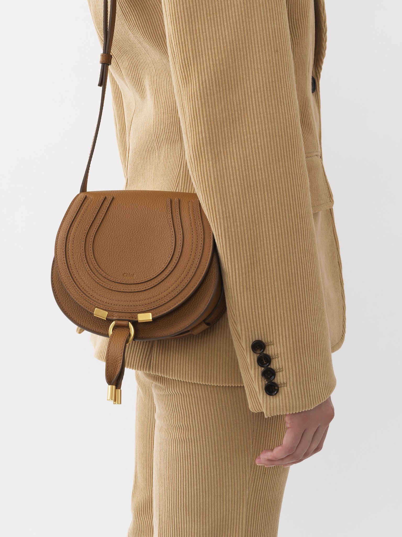 Small Marcie saddle bag in grained leather Grained calfskin
Pottery Brown [*** acc_altImage_shotG ***]