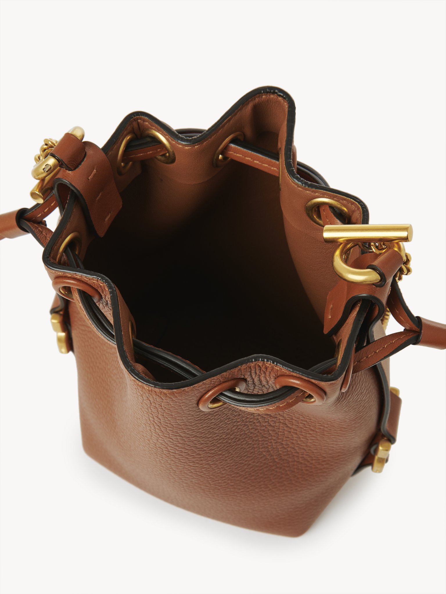 Micro Marcie bucket bag in grained leather Grained calfskin
Tan 