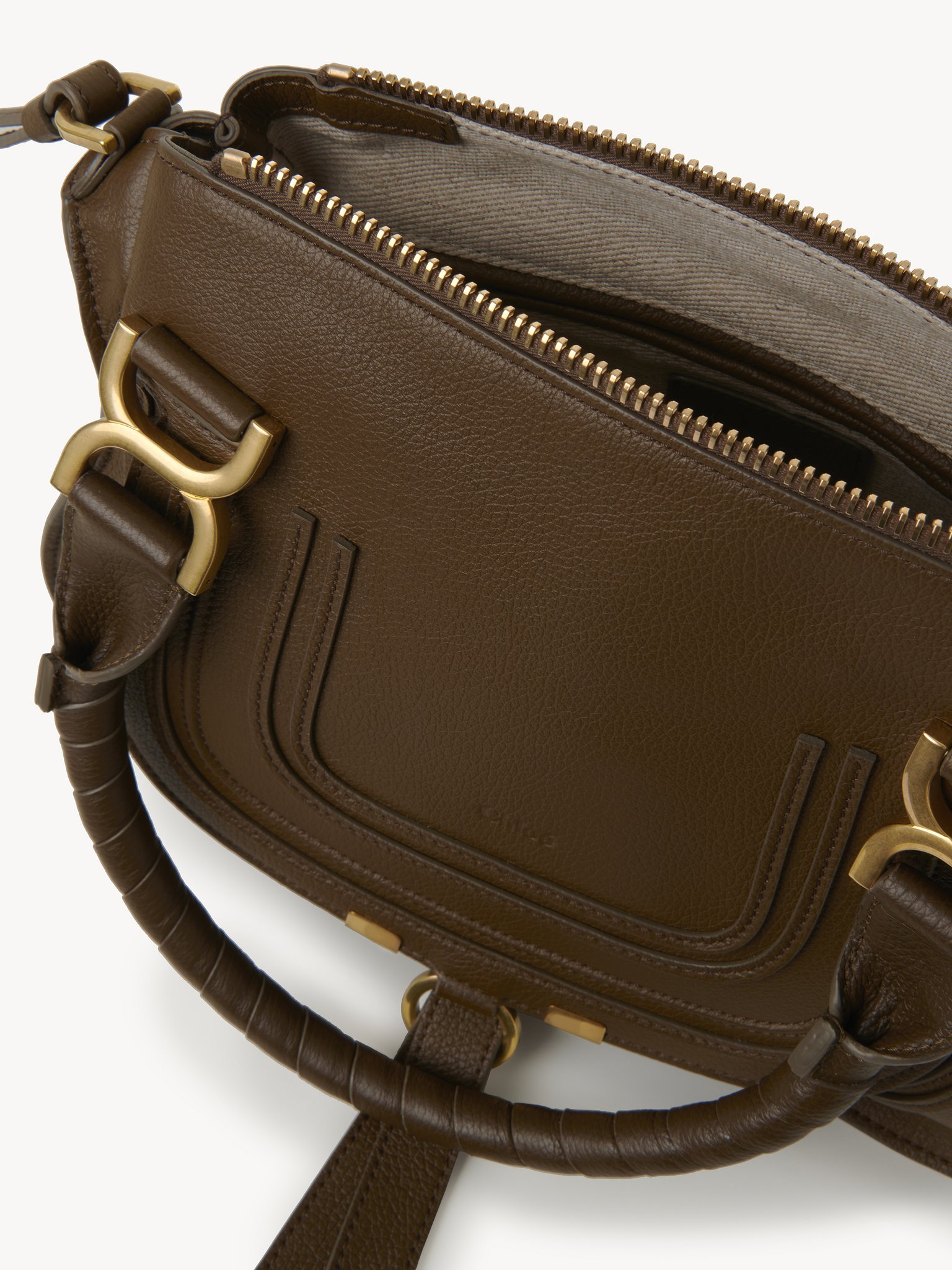 Small Marcie bag in grained leather Grained calfskin
Dark Khaki Front view of the product being worn